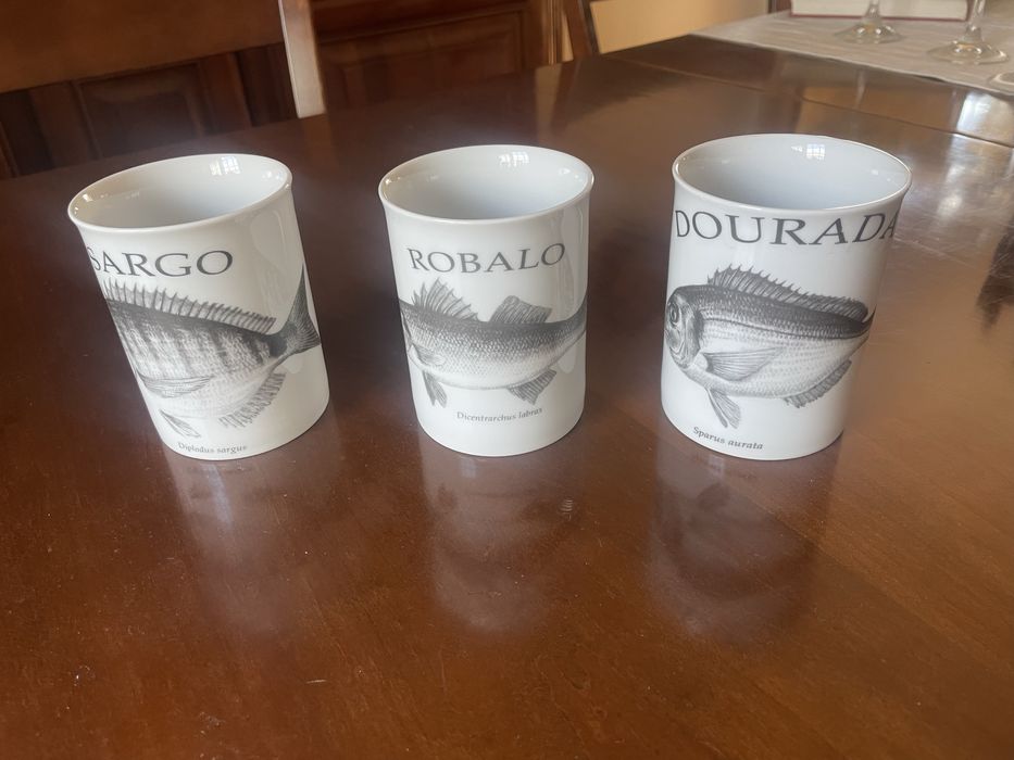 Conjunto 3 canecas motivos de pesca