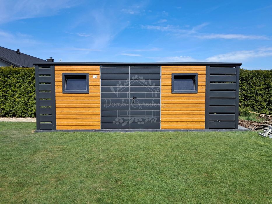 Schowek  domek ogrodowy 4,5x3m  wiata 0,5m  drewnopodobny  ID1018