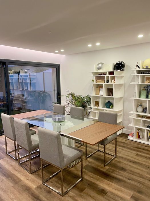 Mesa de jantar vidro com extensível