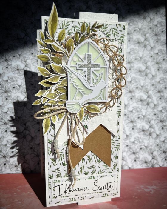 Kartka komunia chłopiec dziewczynka ręcznie robiona w pudełku handmade