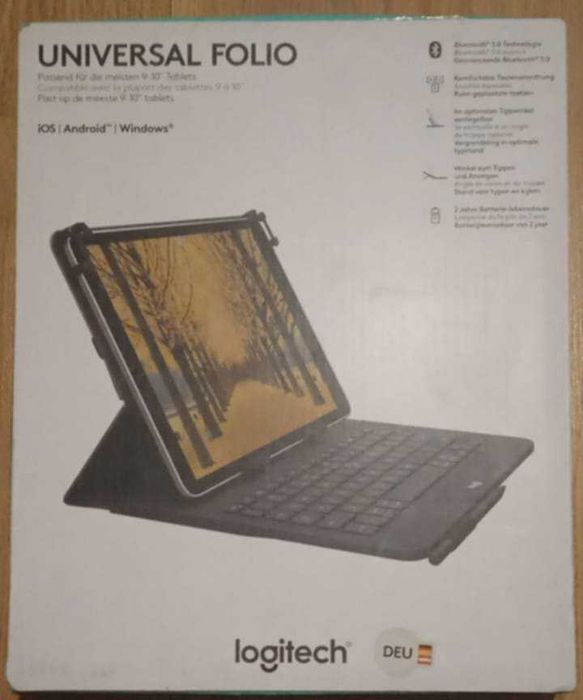 Klawiatura z etui Logitech Universal Folio Tablet 9-10" Nowy