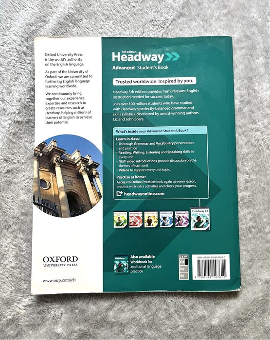 Headway 5th edition advanced student’s book online practice podręcznik
