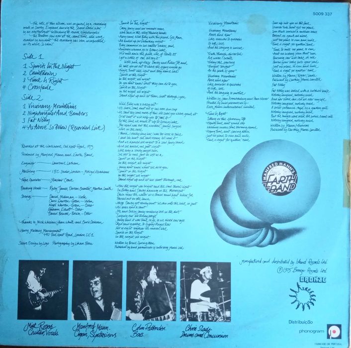 Manfred Mann's Earth Band	- - - - -	Nightingales & Bombers	- - - - -LP