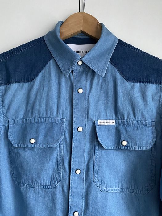 Niebieska elegancka koszula męska Calvin Klein CK