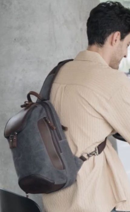 Чоловічий рюкзак мужской tumi bravo сумка tigernu  канвас кожа