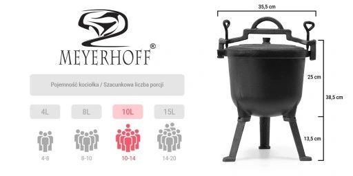 kociołek żeliwny meyerhoff 10l + gratis łyżka