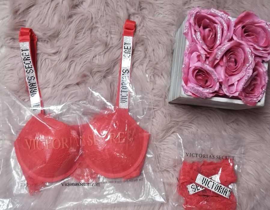 Victoria secret komplet bielizny dla kobiet sexi prezent koronka