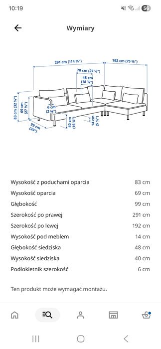 Sofa narożna Soderhamn z Ikea