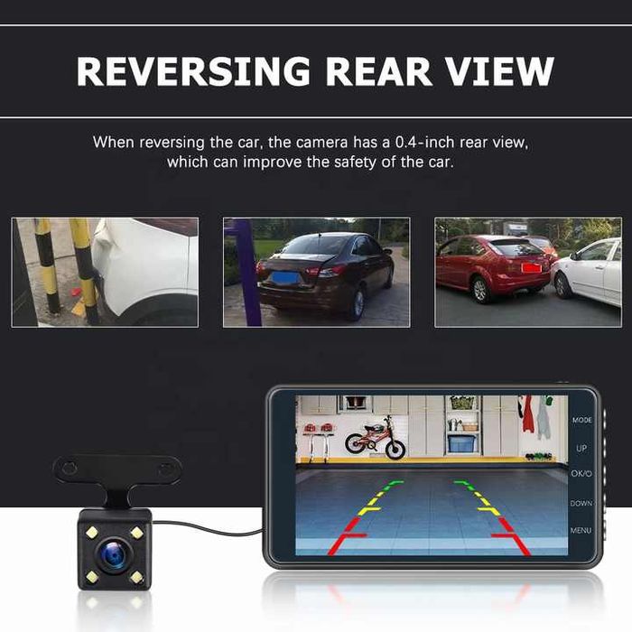 Dashcam câmara de vigilância automóvel + câmara traseira NOVO