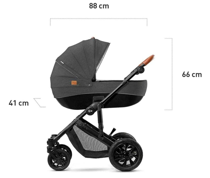 Kinderkraft Carrinho bebé 3 em 1 PRIME cinza/preto. Muito bom estado!