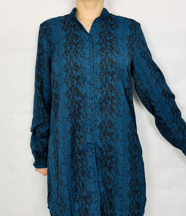 Niebiesko-czarna tunika z guziczkami XS 34