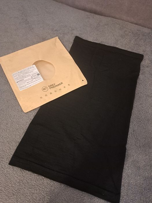 100% Wełna Komin Bandama Czarny NOWY