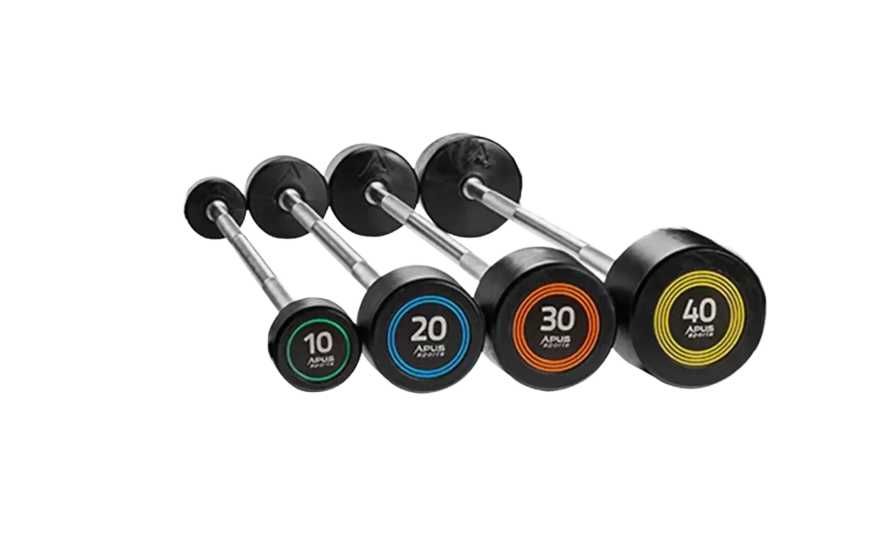 Sztangi poliuretanowe pre-loaded proste 10-40 kg Apus Sports