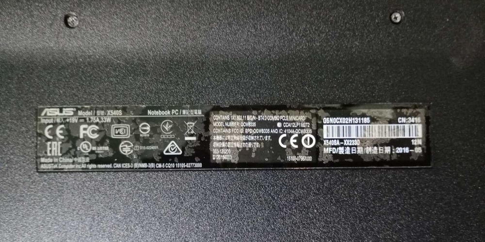 ноут на запчастини ASUS