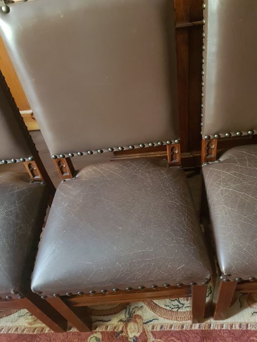 Komplet krzesel palacowych skorzanych