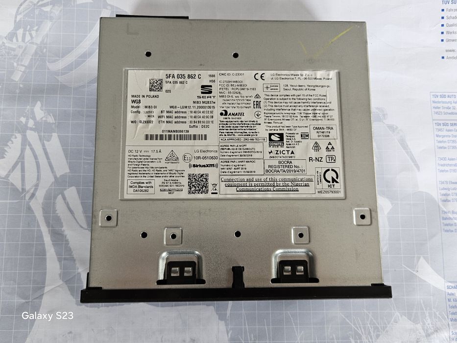 Seat Leon 4 IV 5FA Czytnik MMI Multimedia nawigacji MIB3 WG8