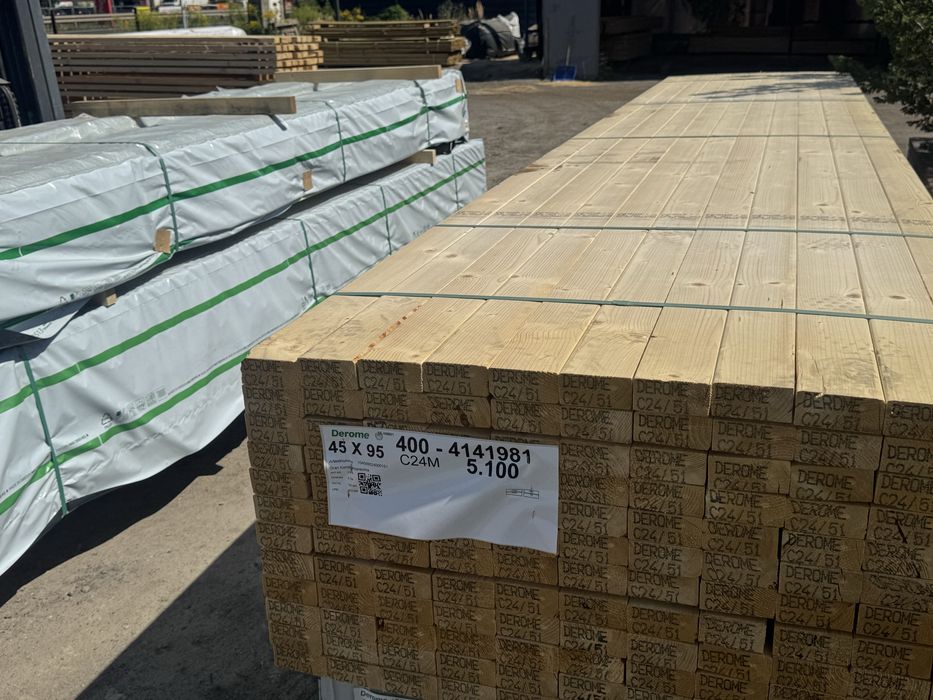 BWS - Drewno Konstrukcyjne 45x95mm Suche Strugane C24 Świerk