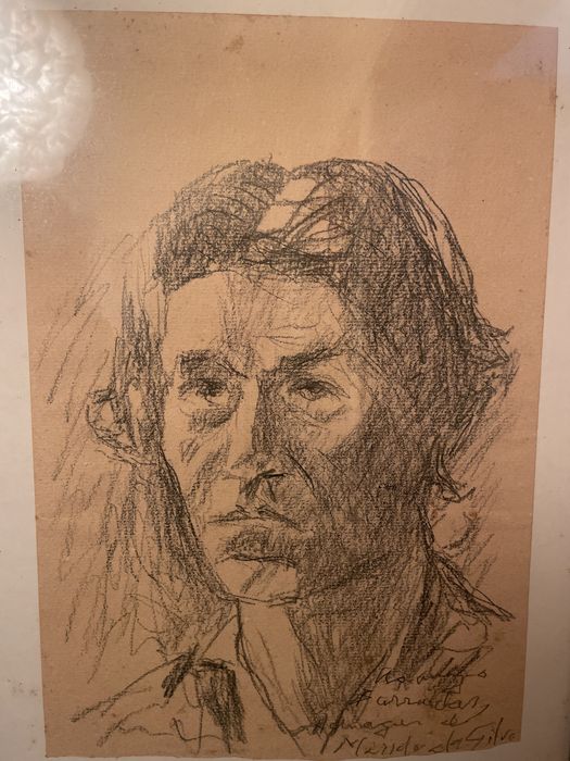 Retrato a carvão Mestre Mendes da Silva