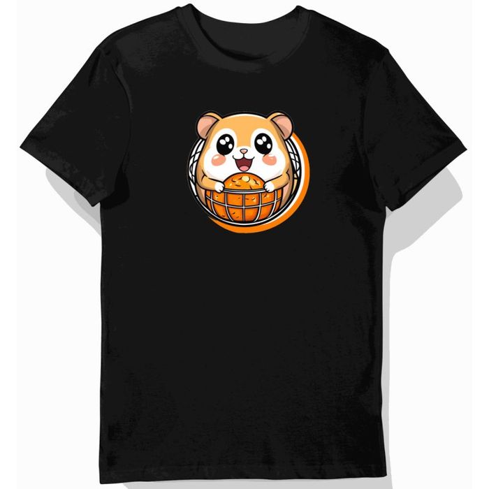 Koszulka męska czarna z grafiką uroczego Hamtaro L