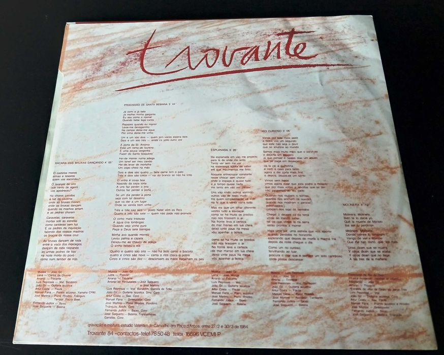 Disco Vinil " Trovante 84"