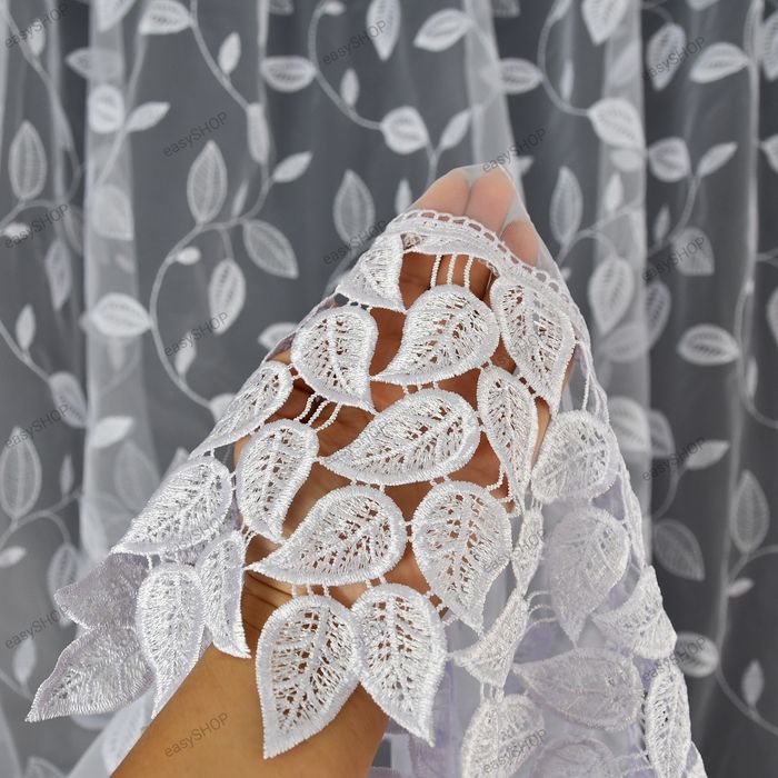 Gotowa firana 160x400 z haftowanej markizety