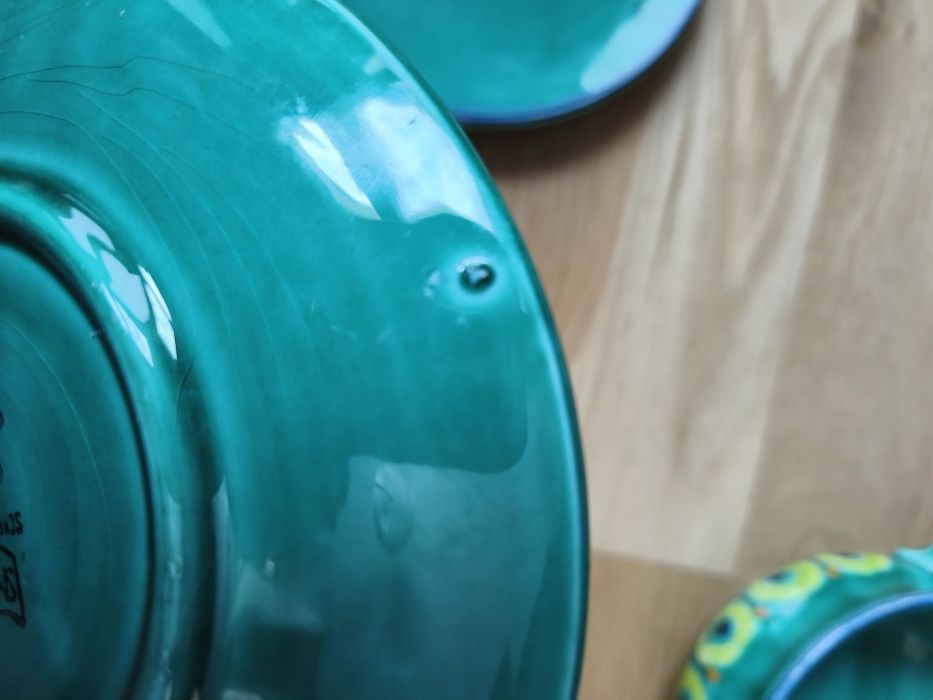 Vintage Schramberg Isar – 2 bulionówki z talerzykami, turkusowe SMF