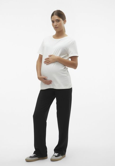 Spodnie ciążowe z prostą nogawką czarne Mamalicious XL