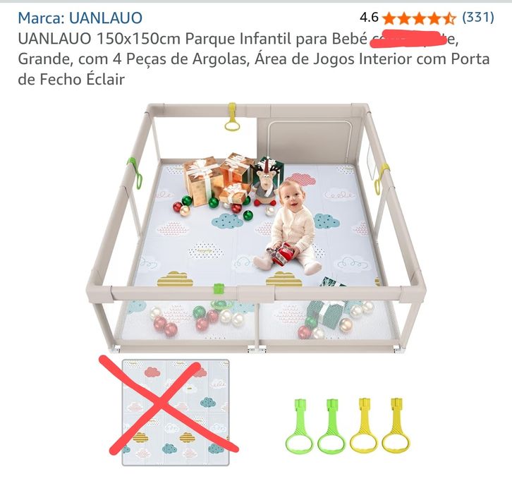 Parque Infantil para Bebé 150x150 cm