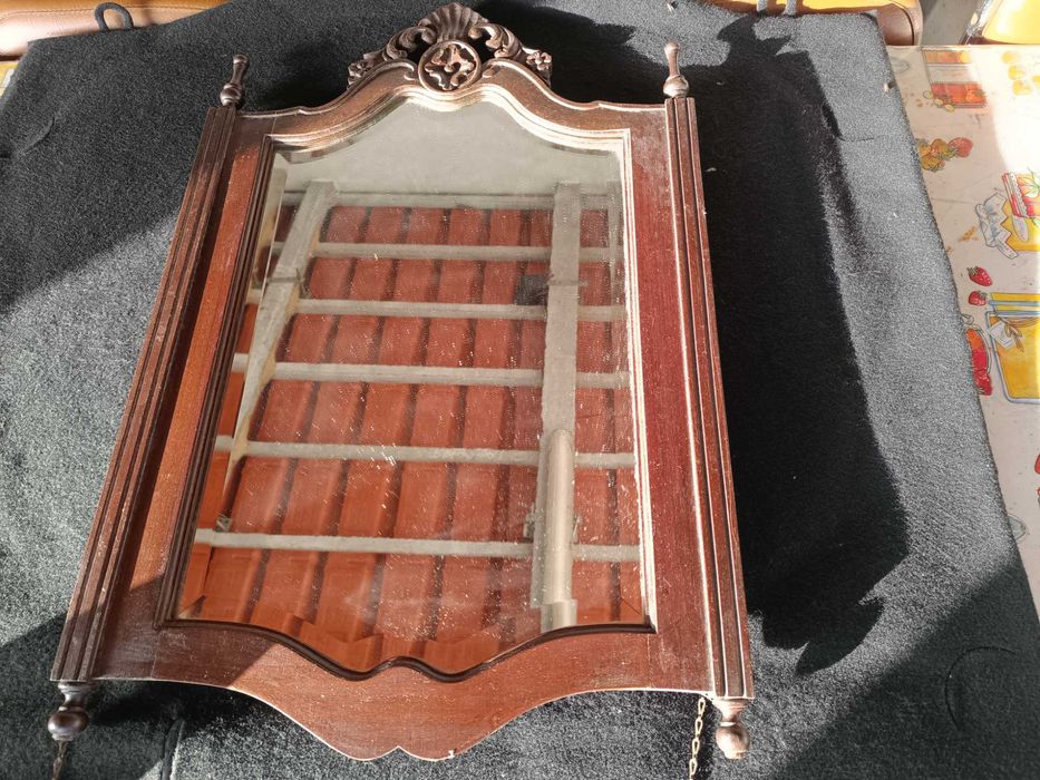 Espelho antigo moldura preta