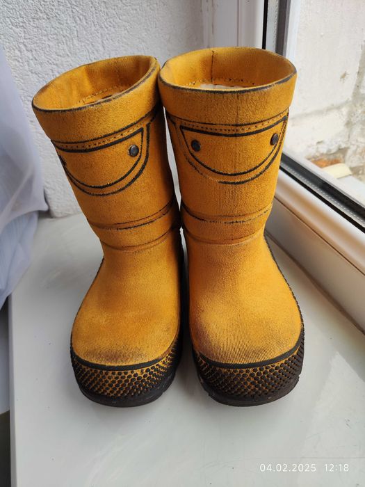 Жовті гумові чоботи утеплені Alisa line Husky р. 27/28 дитячі