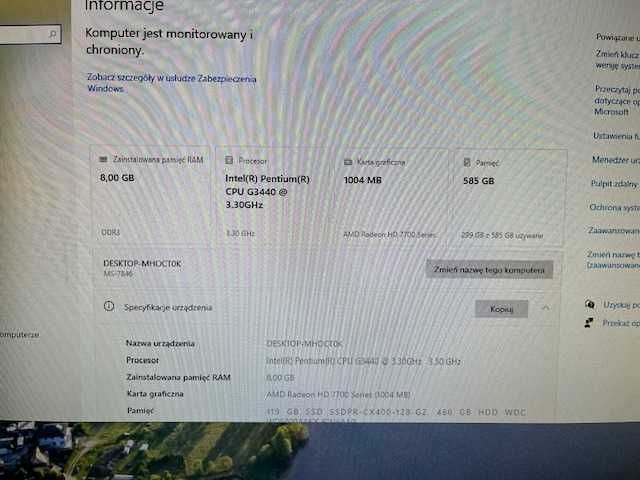 Komputer PC - AMD Radeon HD 7700 + monitor