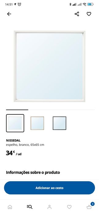 Espelho WC Nissedal Ikea