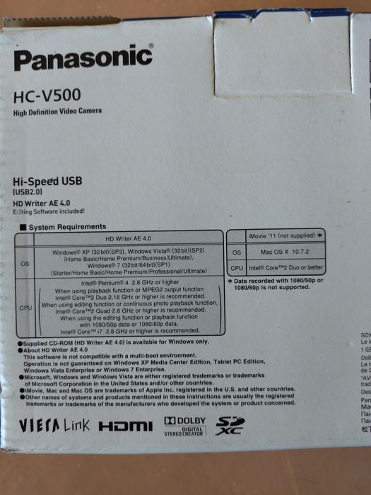 Відеокамериа Panasonic HC V500