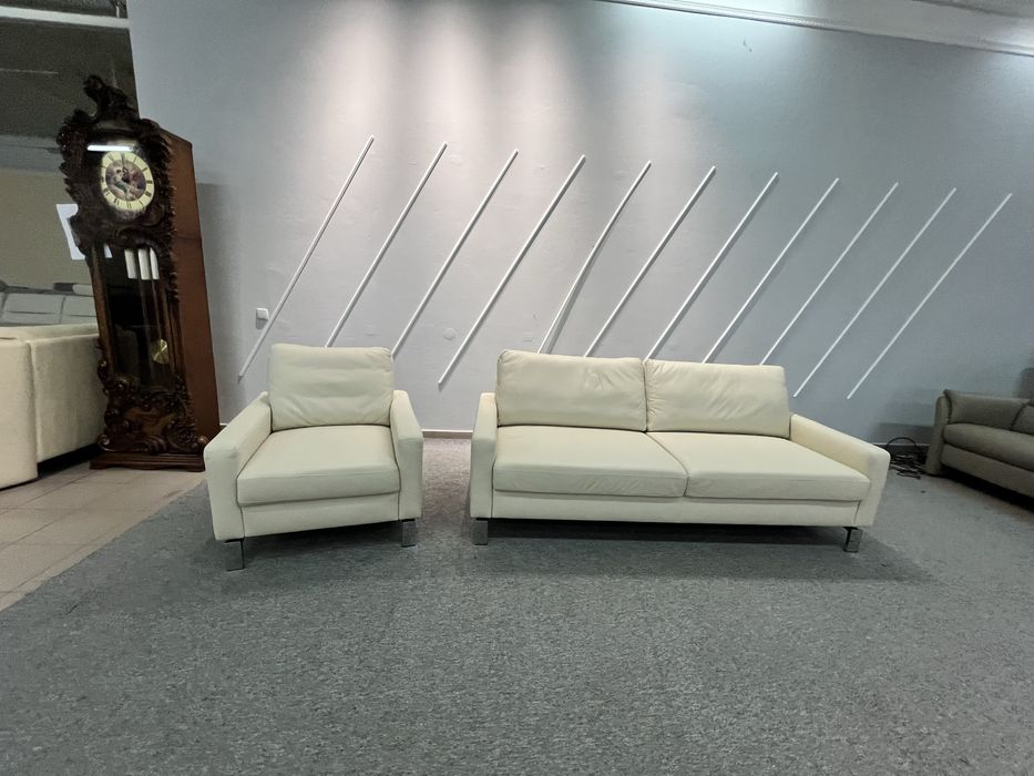 Диван трійка крісло шкіряний нерозкладний