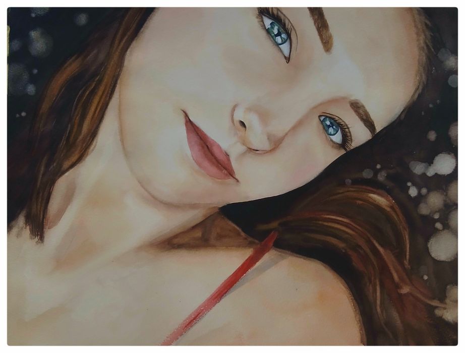 Portret ze zdjęcia obraz akwarelowy