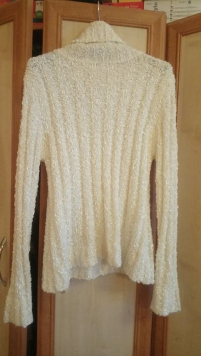 Biały ciepły golf L/XL
