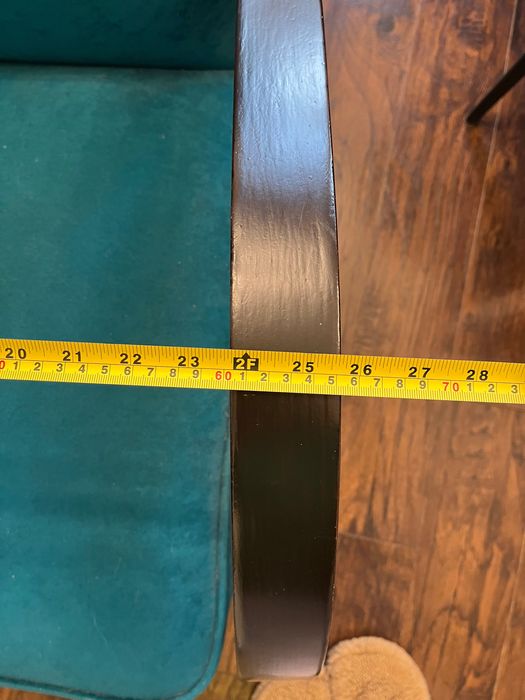 fotel halabala po renowacji turkus