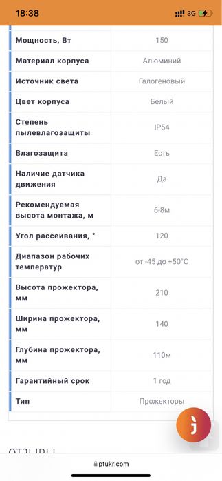 Прожектор с датчиком движения