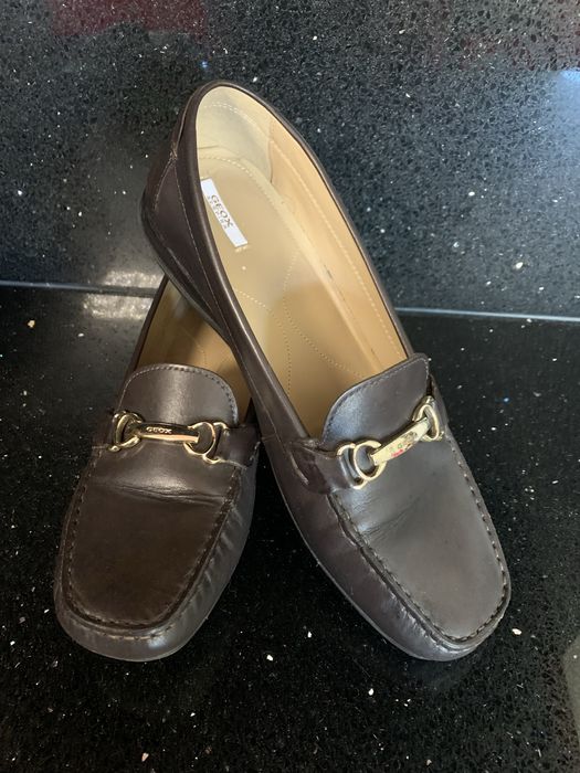 Mocassans castanhos pele Geox