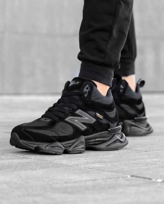 Зимові кросівки-черевики New Balance 9060 хутро, чорні (41–46) — чоловічі, водозахист | чоловіче зимове взуття