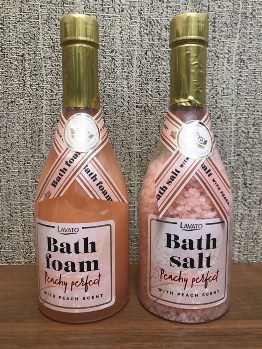 Komplet płyn i sól do kąpieli brzoskwinia Bath foam salt Peachy
