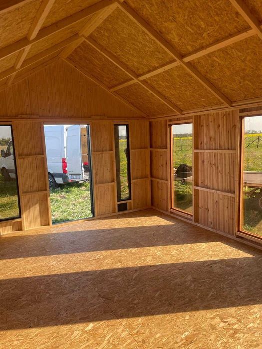 Nowoczesny domek narzędziowy, altana, drewutnia, stodoła, lamele