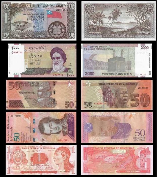 Mega Lote de 50 Notas Mundiais Diferentes - 100% Novas UNC (L10)