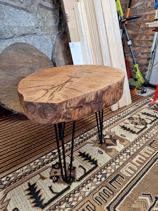 Stolik dębowy plaster