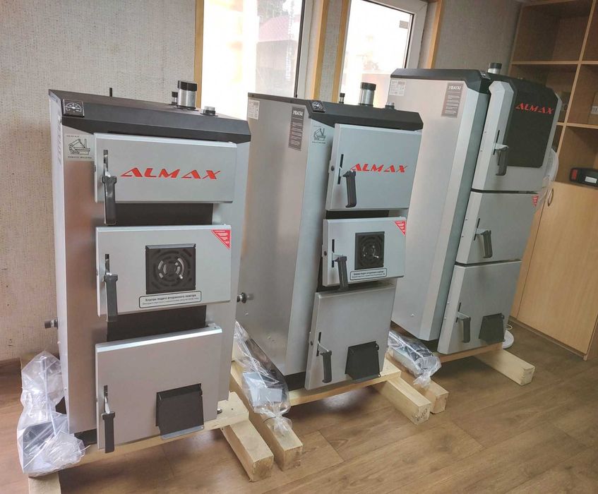 ‼️ СТАЛЬ 5-6 ММ. Твердопаливний котел від виробника ALMAX + ДОСТАВКА