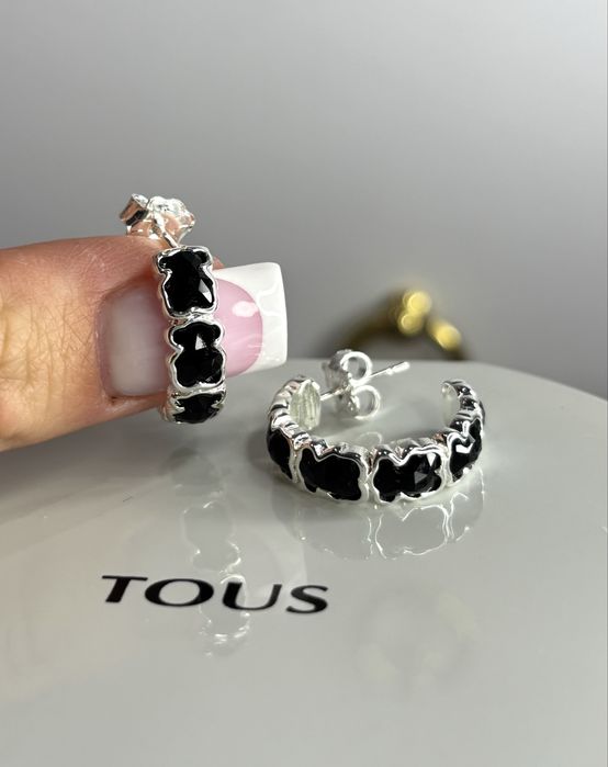 TOUS kolczyki Icon Color 1,8 cm onyks
