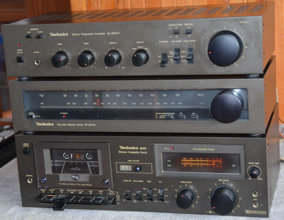 Wieża Technics SU-8022K  ST-8011K  RS-M33  Magnetofon Wzmacniacz Tuner