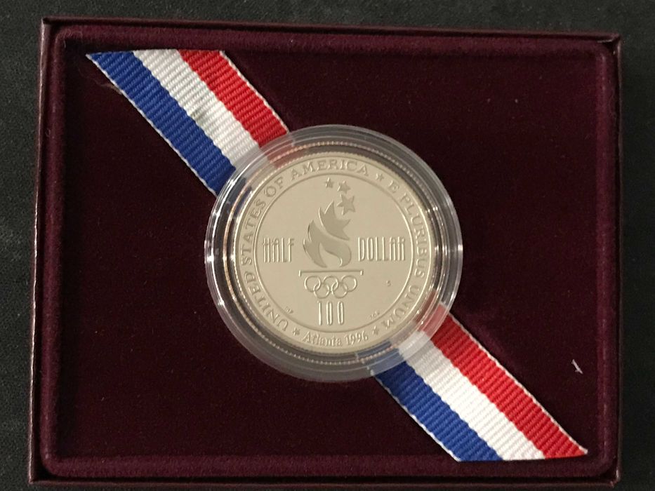 USA - 0,5 Dolar Cobre - XXVI JO, Atlanta 1996 -Natação- Proof c/Estojo