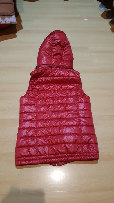 Bezrękawnik kamizelka  ocieplana  długa z kapturem