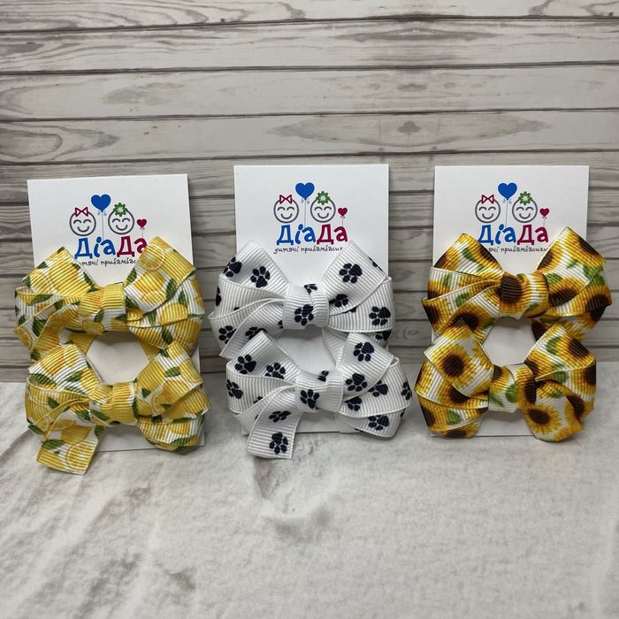 Резинки бантики для волосся (квіти, квіточки, заколки)